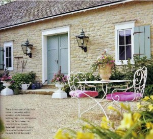 turquoise double doors-Trad Home 2004