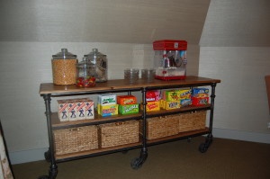 snacks inside home theater