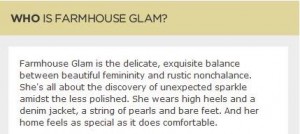 description of farmhouse glam