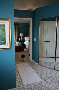 Maizie in the bedroom-view from bath