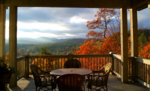 view of the mountains from the porch