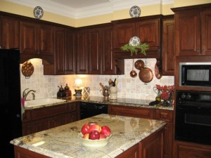 Beverly's dark wood kitchen
