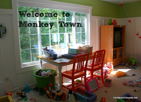 Playroom-craft-table-monkey-madness-Hooked-on-Houses
