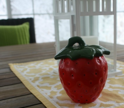 vintage strawberry jam jar