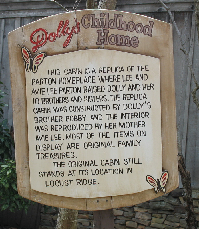 A sign saying Dolly\'s Childhood Home