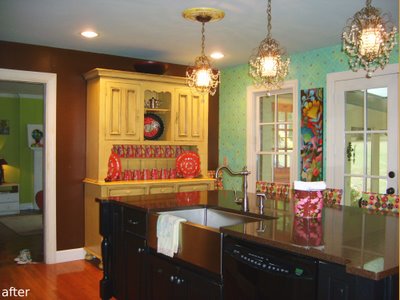 colorful kitchen after remodel