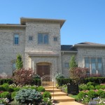 exterior front of large brick house