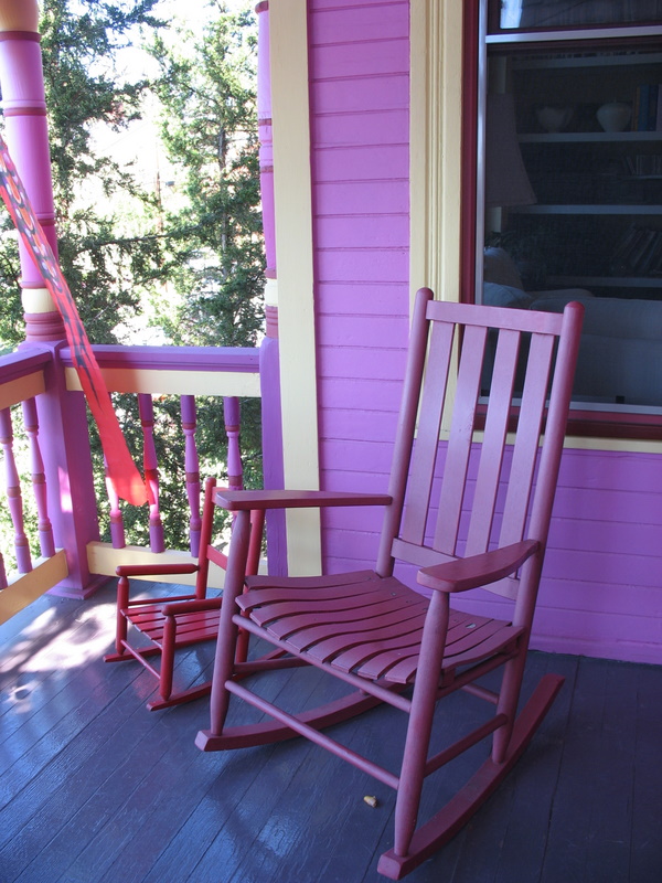 bright pink rocking chair