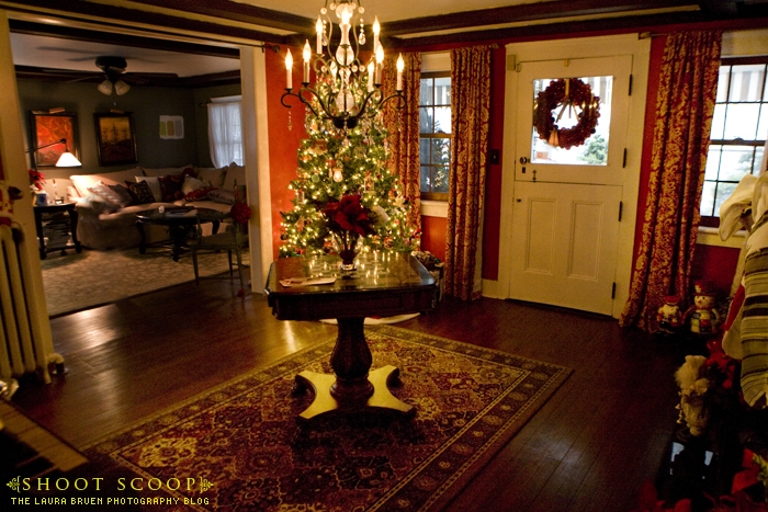 entry hall with Christmas tree