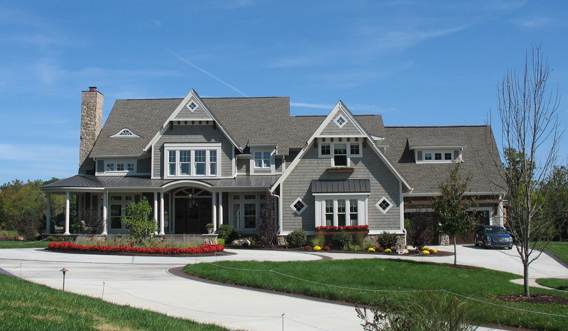 front exterior of gray house