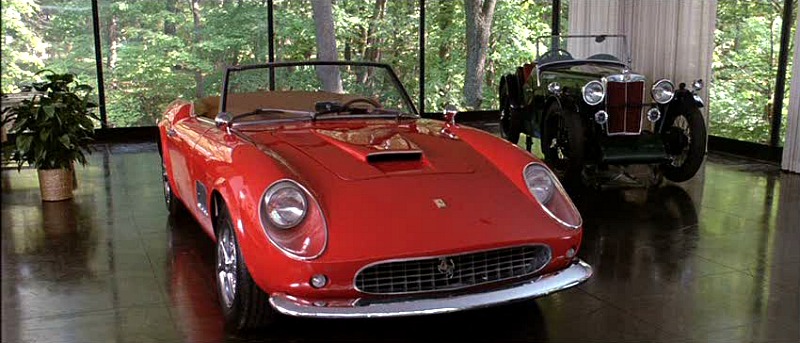 Cameron Frye red Ferrari in garage