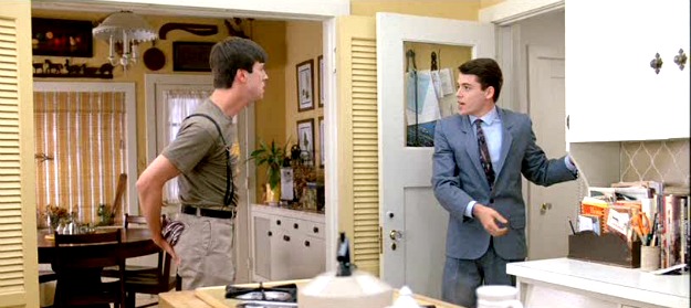 Cameron and Ferris in the yellow kitchen