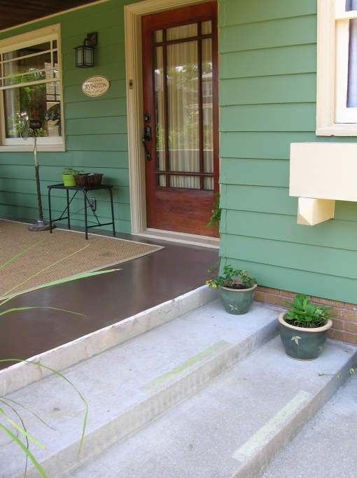 front porch and front door of bungalow