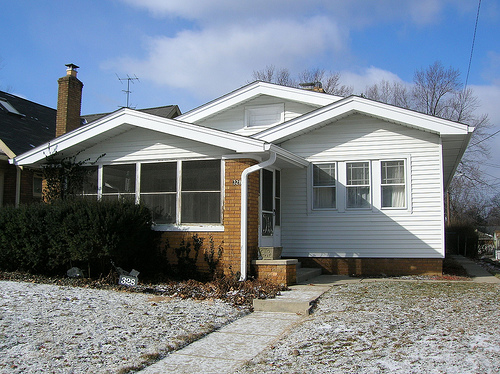 A house covered in snow