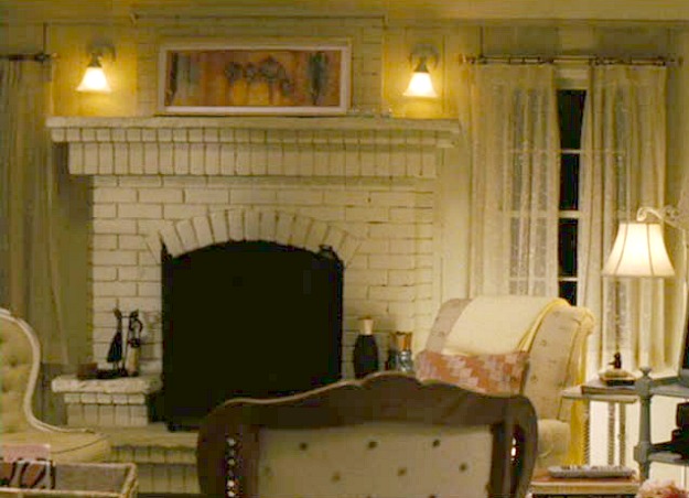 brick fireplace in Isabel's living room Bewitched