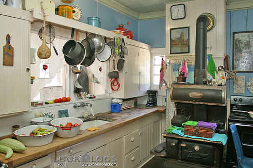 A cluttered kitchen