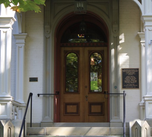 closeup of double front doors