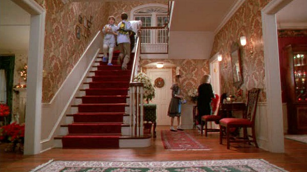 Home Alone movie house entry hall staircase