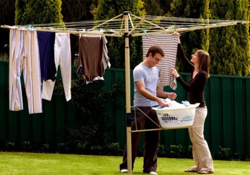 Backyard laundry line