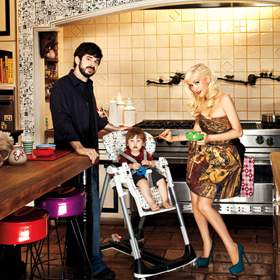 Christina Aguilera-Jordan Bratman at home InStyle Magazine spread