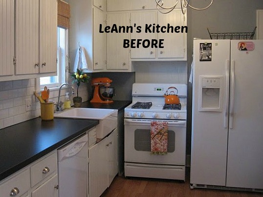 LeAnn\'s white kitchen before makeover