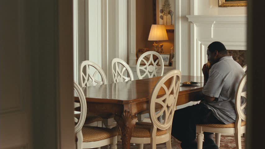 dining room with fireplace in The Blind Side movie house