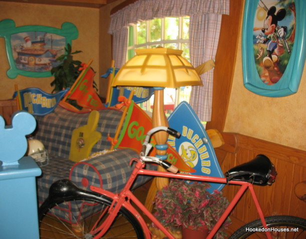 bike in Mickey\'s living room