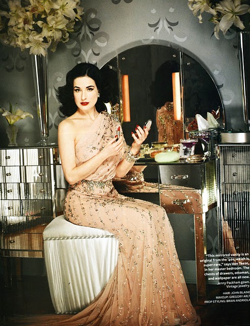 Dita Von Teese-mirrored vanity-InStyle