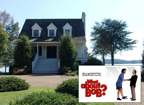 front exterior of lake house in the movie What About Bob