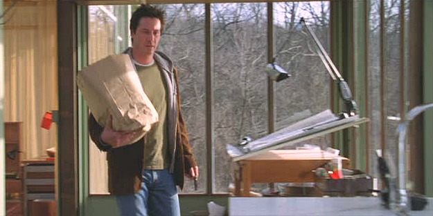 Keanu Reeves in The Lake House-drafting table