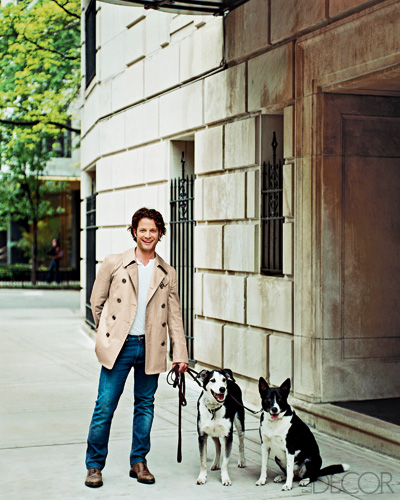 Nate Berkus walking his dogs