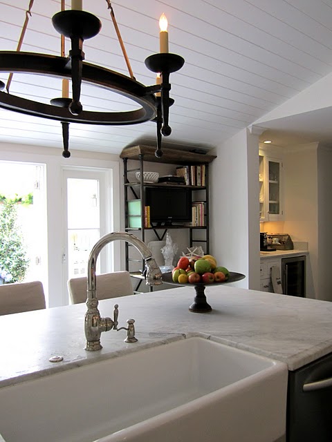 closeup of sink and chrome faucet