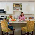 woman standing at kitchen island