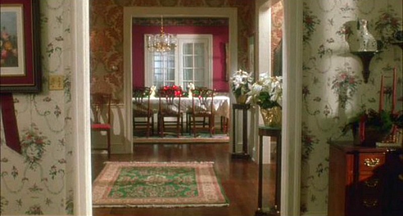 Home Alone movie house looking into dining room