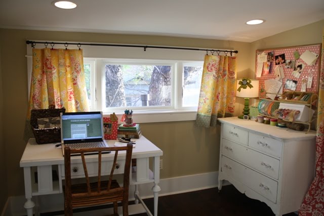 craft room with desk and dresser