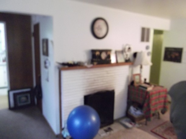 blurry photo of fireplace