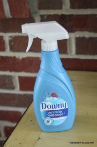 closeup of the Downy Wrinkle Release bottle