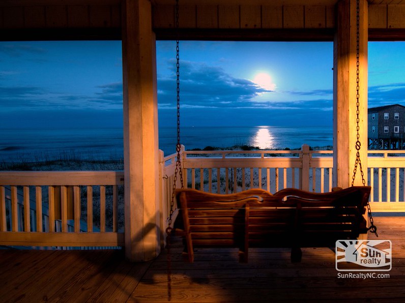 porch swing overlooking the beach