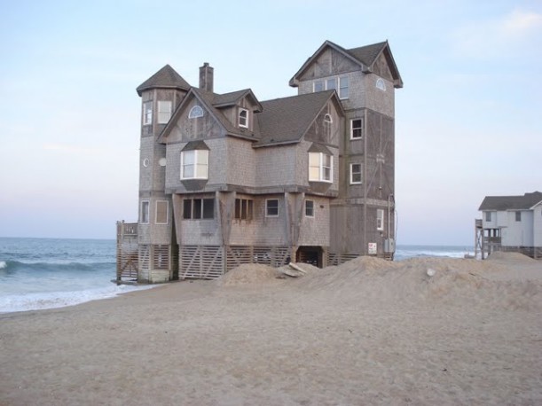 real house used in Nights in Rodanthe before it was rescued from the water