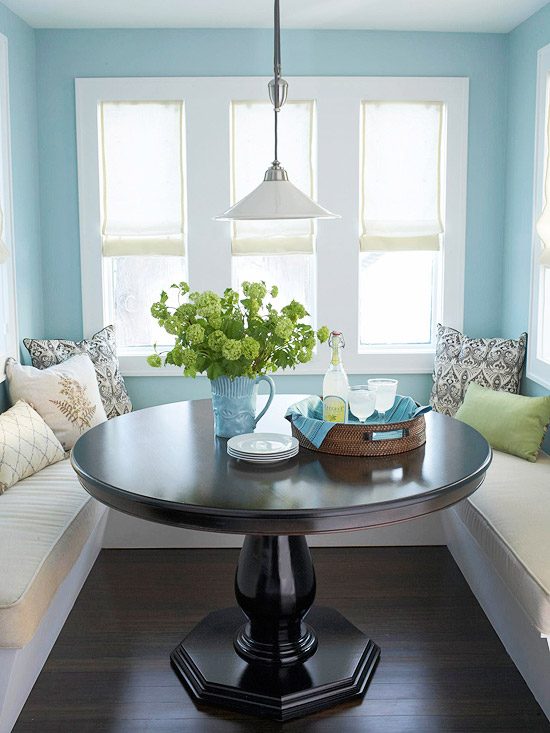 banquette seating in kitchen nook