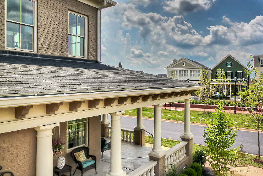 overhead view of front porch