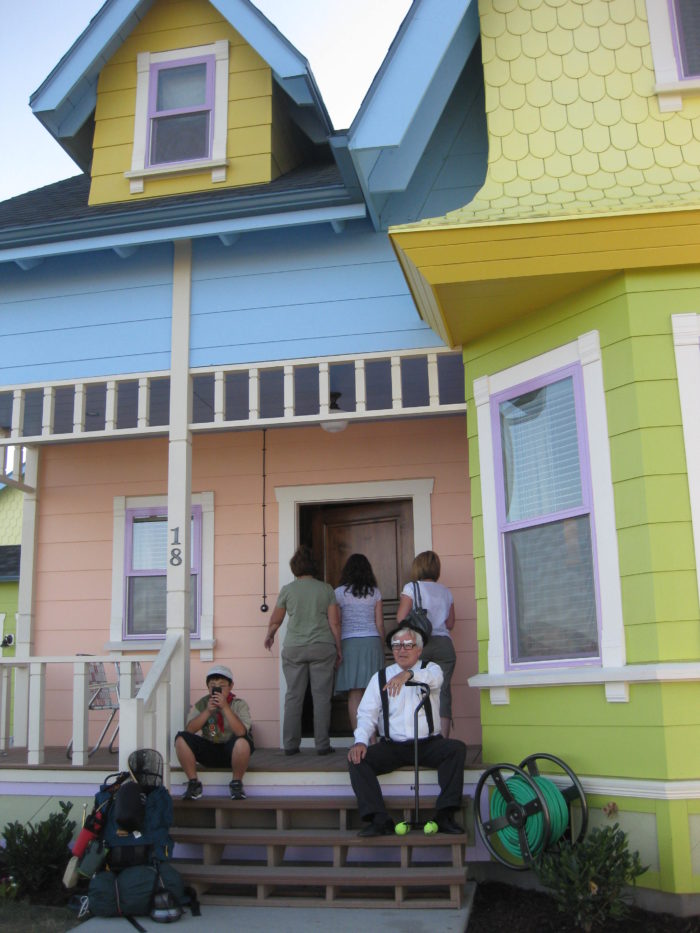 Real-Life "Up" Movie House in Herriman - Carl Greeting Visitors