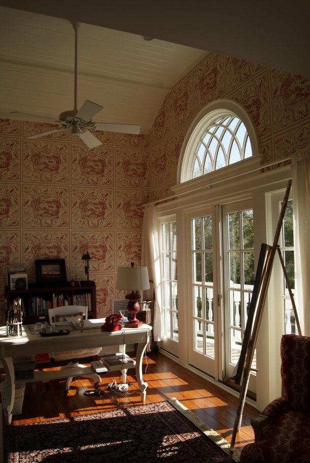 art studio with french doors