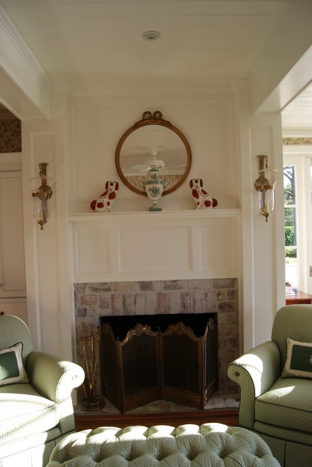 closeup of fireplace 