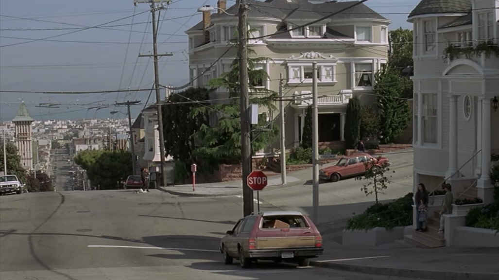 A car parked on a city street