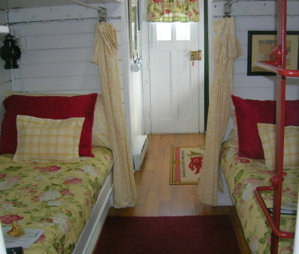 macia's caboose train car tiny house bunks