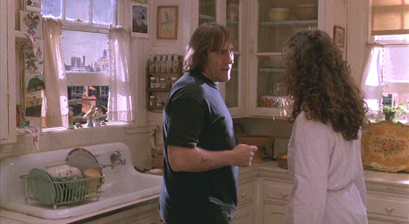 Gerard Depardieu in Green Card movie kitchen