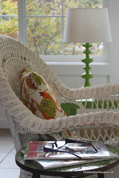 A chair sitting in front of a window