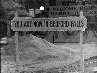 Sign that says You Are Now in Bedford Falls