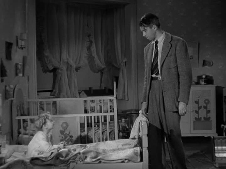 Jimmy Stewart talks to Zsu Zsu in her bedroom